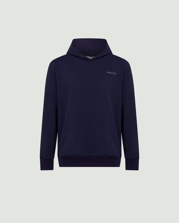 Navy Loopback Hooded Sweatshirt