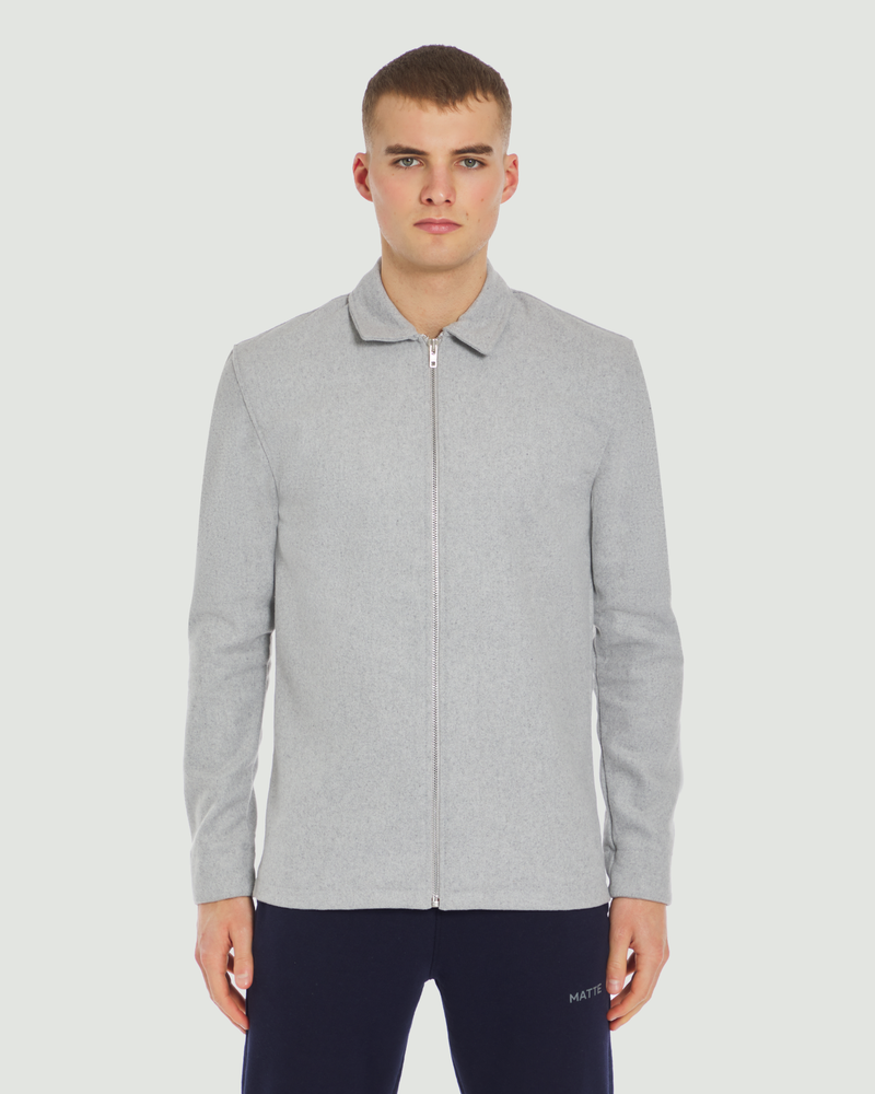 Grey Wool Harrington