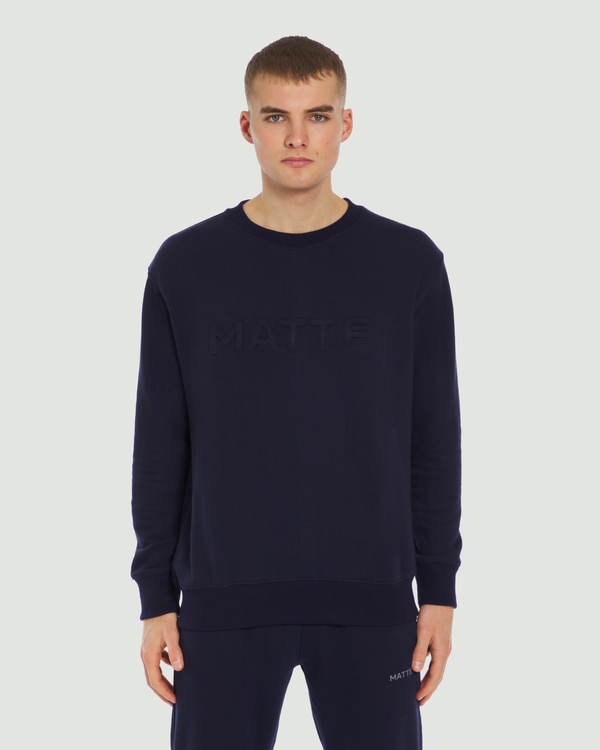 Navy Embossed Sweatshirt